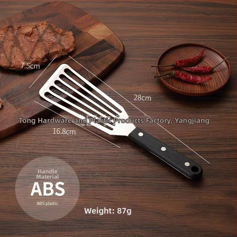 Nerūdijančio plieno keptos žuvies kastuvas kepsnių puodui kastuvas buitinis keptas keptas išsiliejęs kastuvas medinė rankena plastikinis kepimo kastuvas kepimo kastuvas virtuvės įrankiai