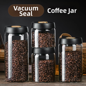 Kavos pupelių laikymo indas maistiniam stikliniam buteliui grūdų laikymo indas vakuuminiu būdu uždarytas indas