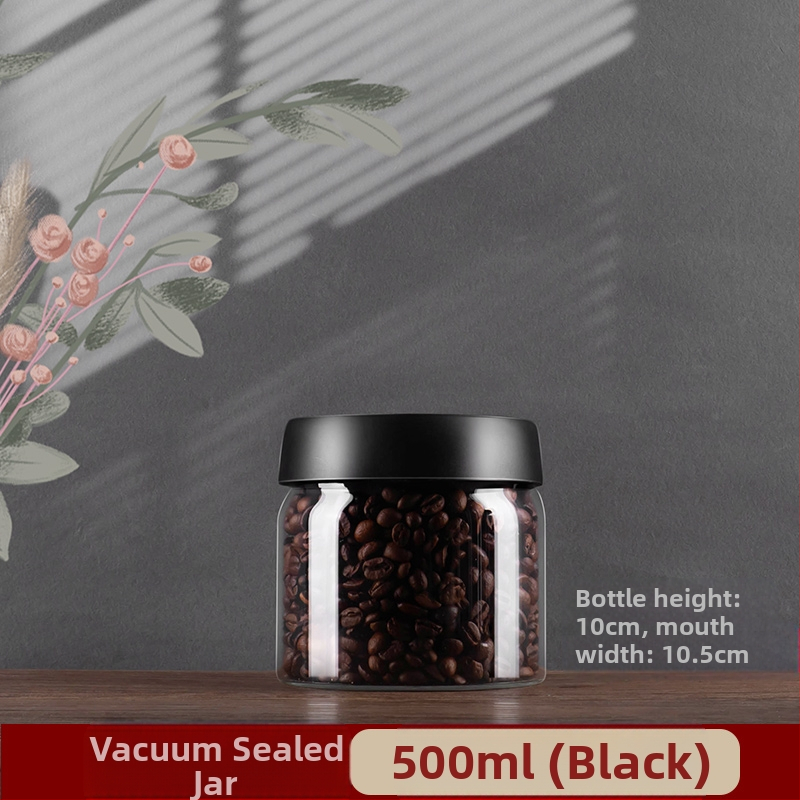 Kavos pupelių laikymo indas maistiniam stikliniam buteliui grūdų laikymo indas vakuuminiu būdu uždarytas indas