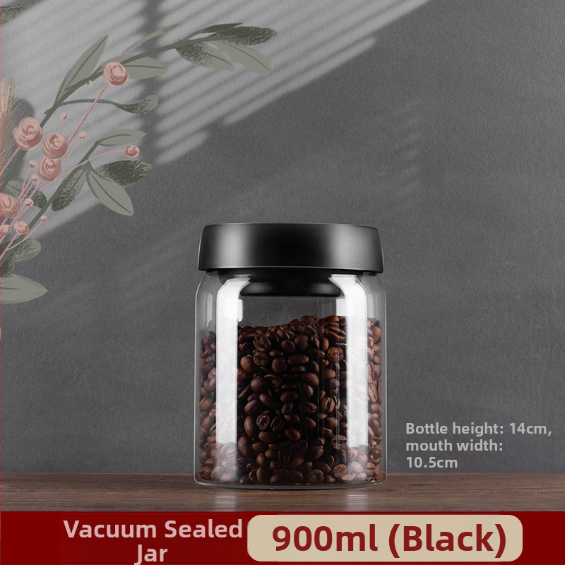 Kavos pupelių laikymo indas maistiniam stikliniam buteliui grūdų laikymo indas vakuuminiu būdu uždarytas indas