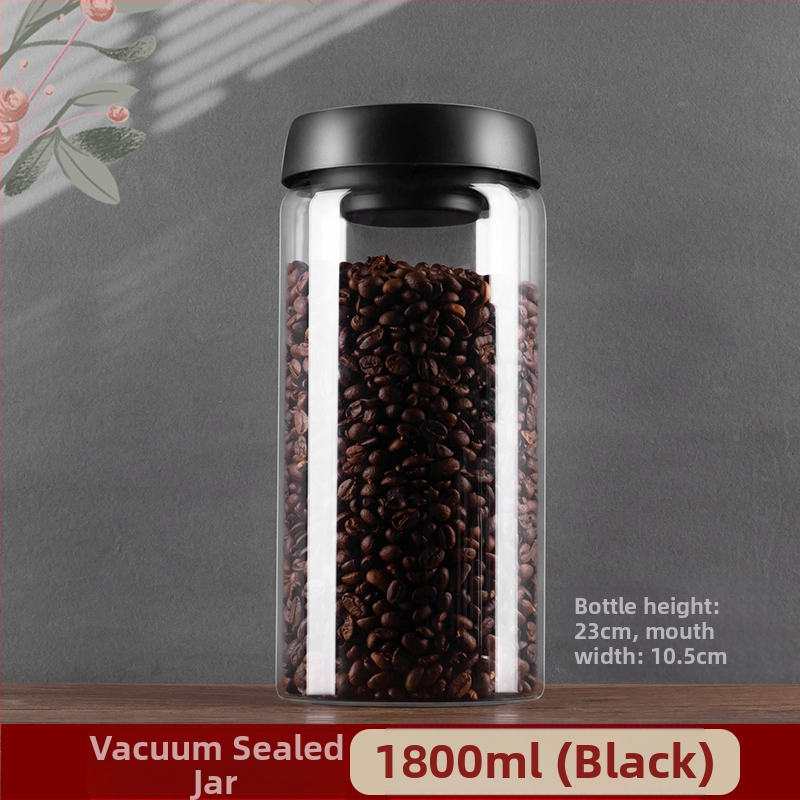 Kavos pupelių laikymo indas maistiniam stikliniam buteliui grūdų laikymo indas vakuuminiu būdu uždarytas indas