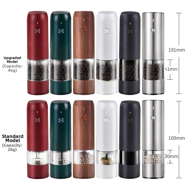 Baizhe Spot Кухненска електрическа мелничка за черен пипер, акумулаторна мелничка за пипер и морска сол, многофункционална мелничка за подправки