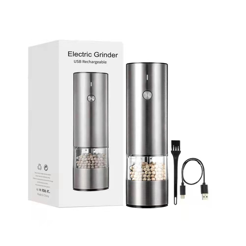 „Baizhe Spot Kitchen“ elektrinis juodųjų pipirų malūnėlis, įkraunamas pipirų ir jūros druskos malūnėlis, daugiafunkcis prieskonių malūnėlis