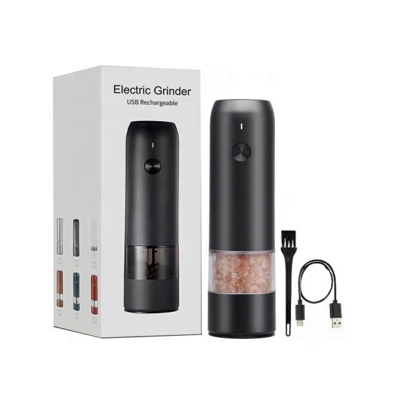 „Baizhe Spot Kitchen“ elektrinis juodųjų pipirų malūnėlis, įkraunamas pipirų ir jūros druskos malūnėlis, daugiafunkcis prieskonių malūnėlis