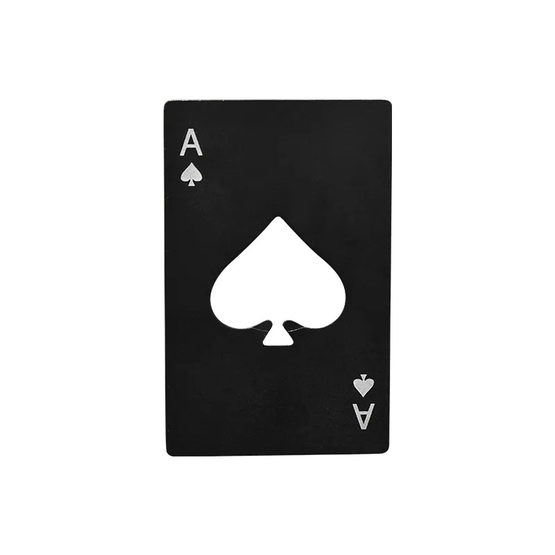 Gamintojas Didmeninė prekyba „Spades“ kreditinės kortelės kūrybinių žaidimų kortų butelių atidarytuvu iš nerūdijančio plieno butelių atidarytuvo vyno atidarytuvo padėkliuku