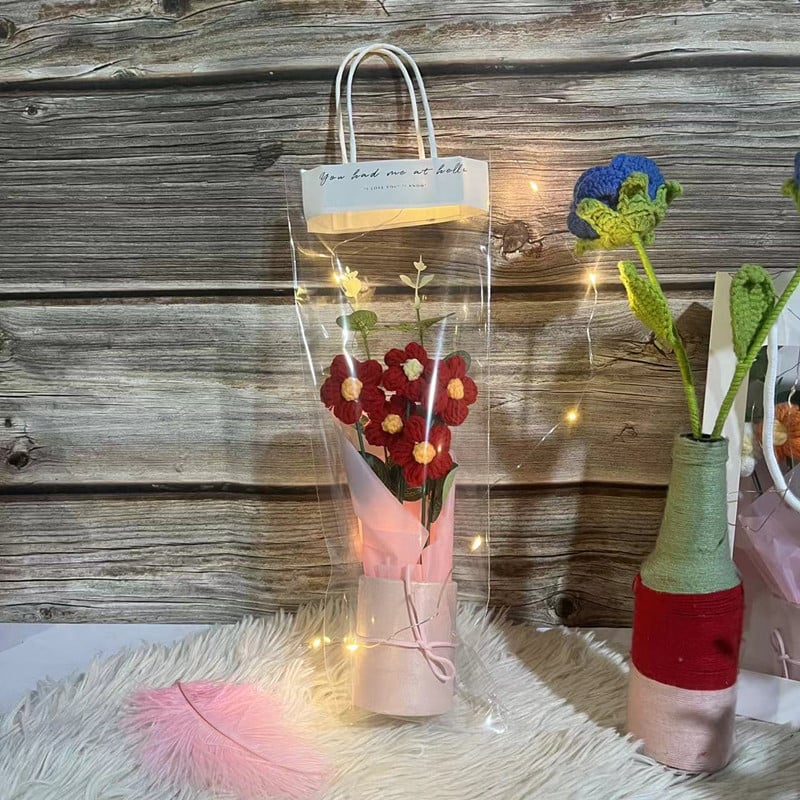 Valentino dienos puokštės, suvenyrai, rudens vidurio šventės dovanos, vilnoniai megzti gaminiai, mokytojo dienos dovanos, rožės