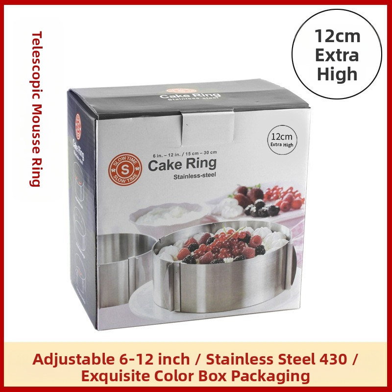 Határokon átnyúló rozsdamentes acél mousse kör sajtos lasagne forma teleszkópos kerek torta kör torta forma sütőeszköz