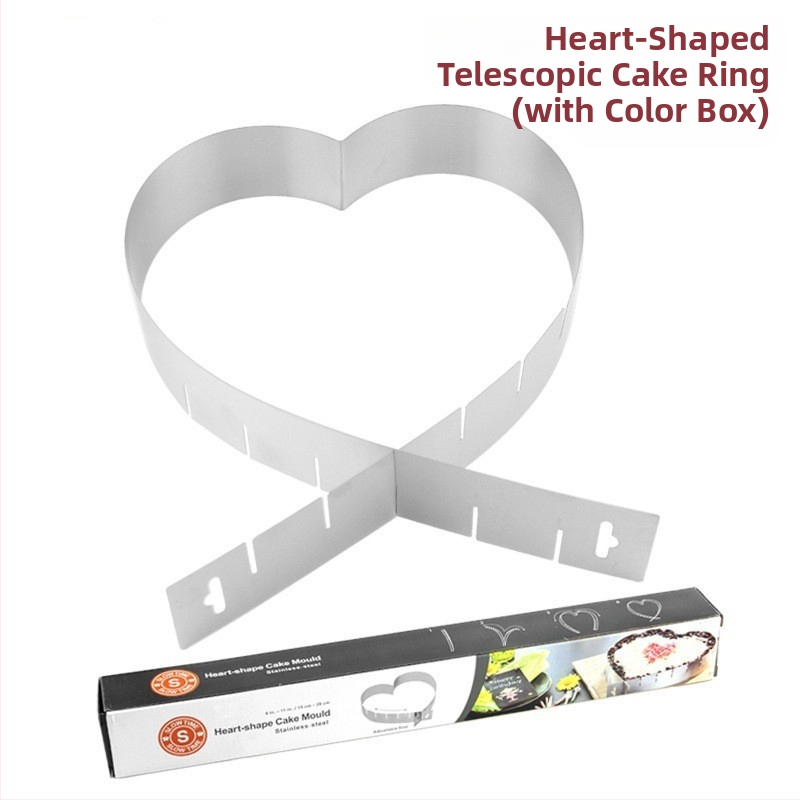 Határokon átnyúló rozsdamentes acél mousse kör sajtos lasagne forma teleszkópos kerek torta kör torta forma sütőeszköz