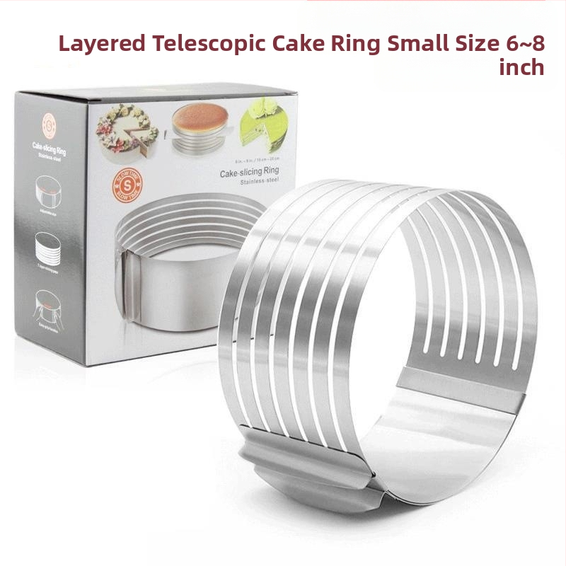 Határokon átnyúló rozsdamentes acél mousse kör sajtos lasagne forma teleszkópos kerek torta kör torta forma sütőeszköz