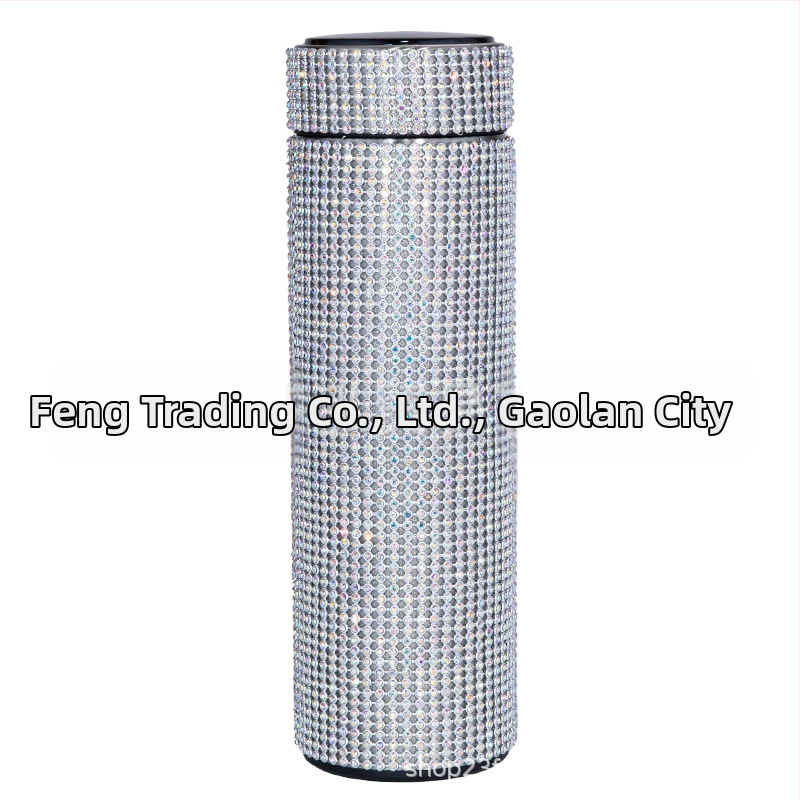 480 ml „Cross Border American Diamond“ termosinis dvigubas tiesus puodelis kavai, arbatai, vaisių sultims, kalėdinė dovana