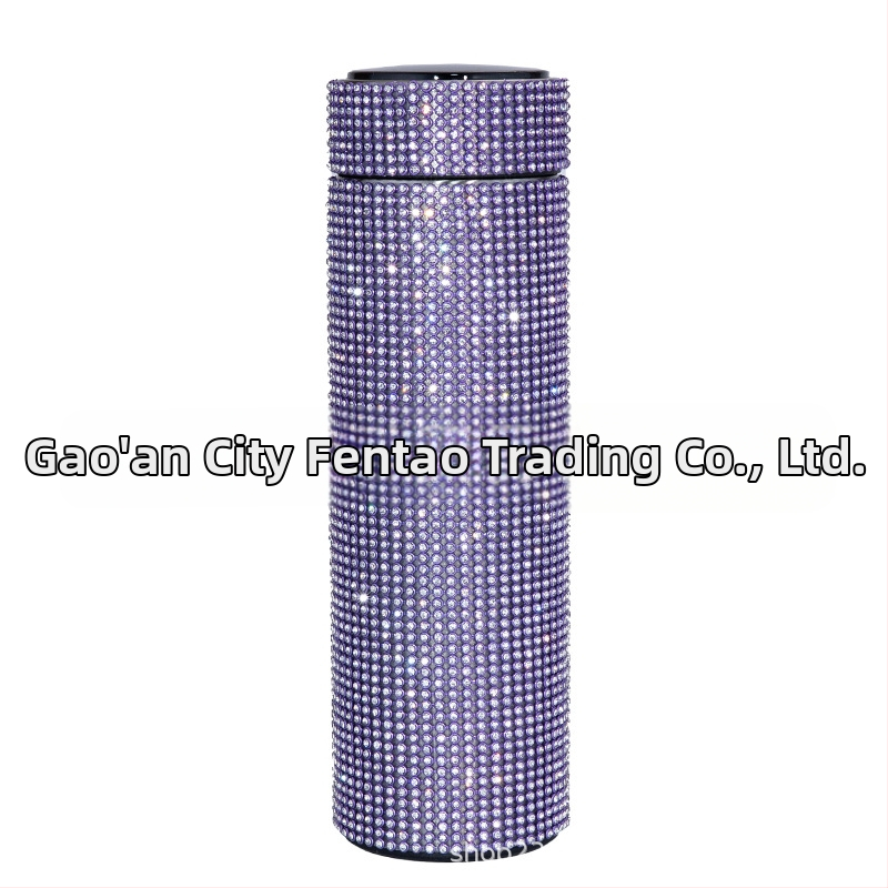 480 ml „Cross Border American Diamond“ termosinis dvigubas tiesus puodelis kavai, arbatai, vaisių sultims, kalėdinė dovana