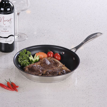 Κατασκευαστής χονδρικής αντικολλητικό τηγάνι οικιακής χρήσης δώρο επαγωγική κουζίνα γενικής χρήσης 304 από ανοξείδωτο χάλυβα μεγάλο τηγάνι