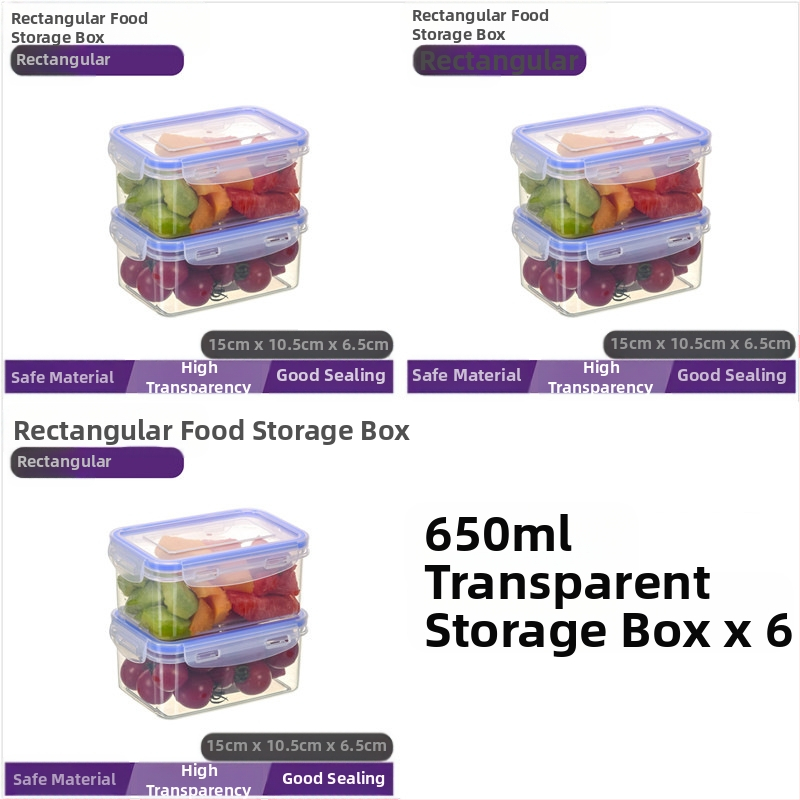 Köögikülmik Ristkülikukujuline säilituskarp Mikrolaineahi Kuumuskindel Plastist Lõunakarp Toidu Lõunakarp Puuviljade hoiustamine Suletud karp