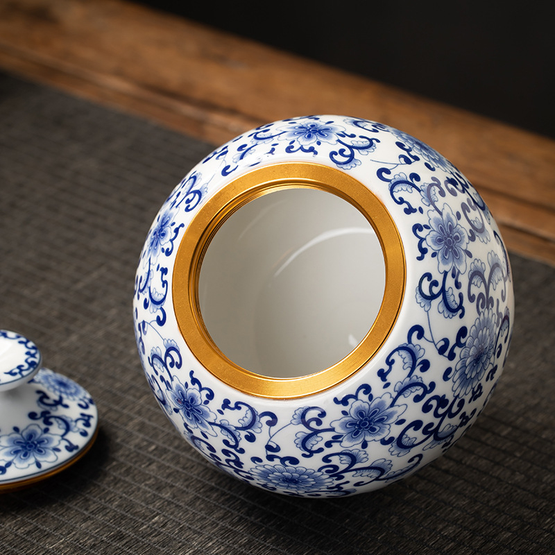 Butikové hliníkové plechovky na čaj, vintage keramické plechovky, domáce uzavreté skladovacie plechovky, vlhkoodolné biele čaje Pu'er, uzavreté plechovky veľkoobchod