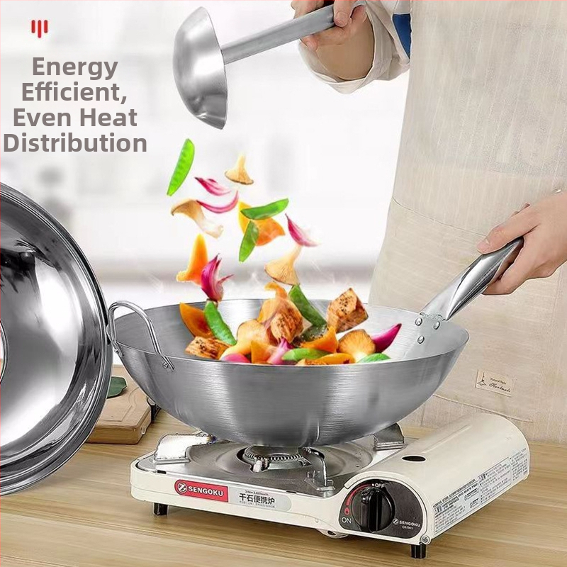 Roostevabast terasest wok-köögiköök, ühe käepidemega plahvatusohtlik wok, binaural wok, mitmeotstarbeline wok, Ding Pai kiosk, hotelli restorani wok