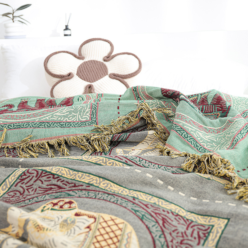 Boheemlaslik diivanirätiku tekk puhtast puuvillast suvine õhuke marlitekk täiskasvanutele mõeldud uinakutega diivanitekk konditsioneeriga tekk