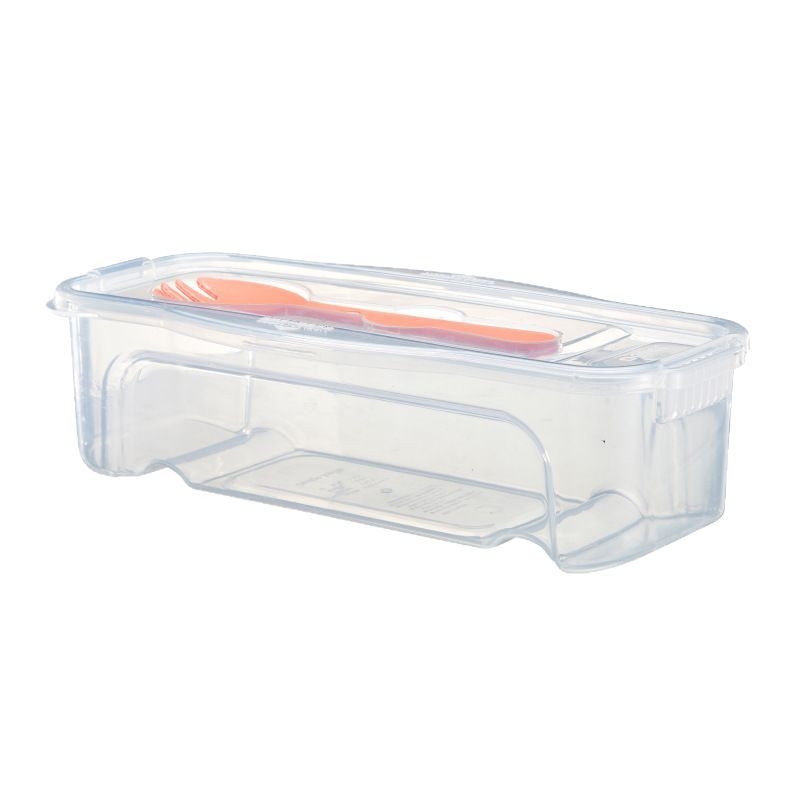 1300 ml maisto laikymo dėžutė su šakute ir šaukštu, šaldytuvo išleidimo makaronų dėžutė su dangčiu, mikrobangų krosnelėje šildoma makaronų maišymo dėžutė