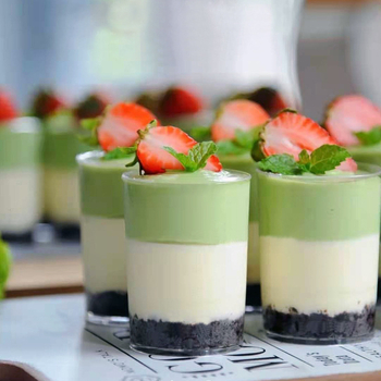 Grynas putėsis Sėlenų pudingas Želė desertinis stalas Kietas plastikinis puodelis Raudonas kūrybingas 100ML Vienkartinis skaidrus