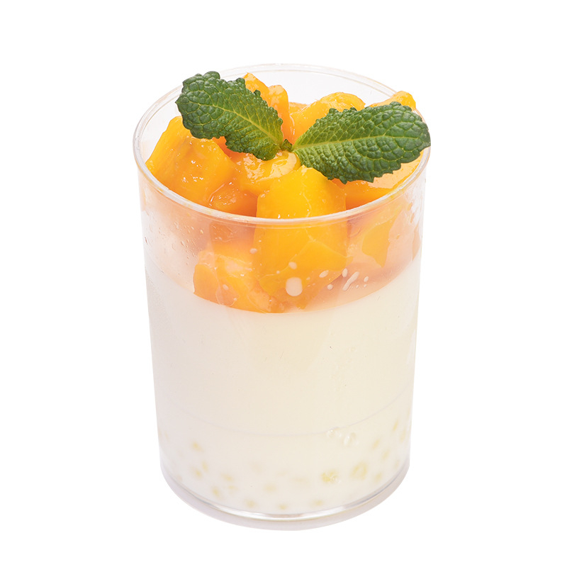 Grynas putėsis Sėlenų pudingas Želė desertinis stalas Kietas plastikinis puodelis Raudonas kūrybingas 100ML Vienkartinis skaidrus