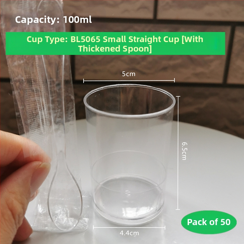 Grynas putėsis Sėlenų pudingas Želė desertinis stalas Kietas plastikinis puodelis Raudonas kūrybingas 100ML Vienkartinis skaidrus