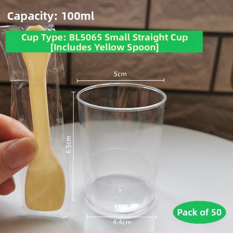 Grynas putėsis Sėlenų pudingas Želė desertinis stalas Kietas plastikinis puodelis Raudonas kūrybingas 100ML Vienkartinis skaidrus