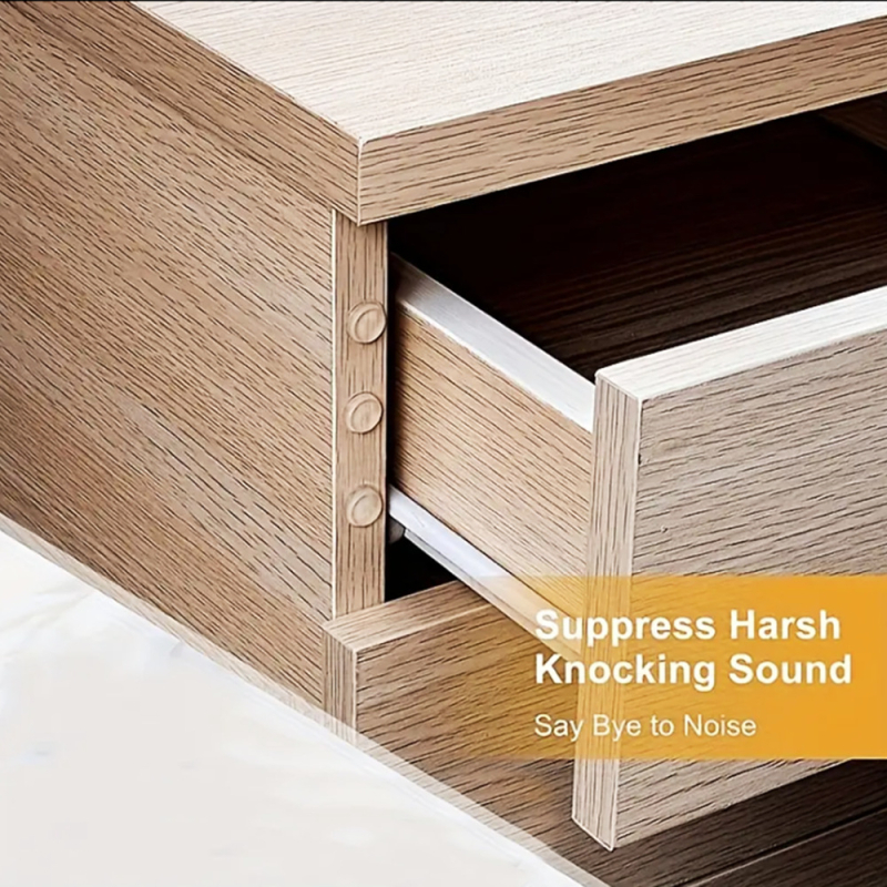 1 leht 100 läbipaistvast isekleepuvast osakesest, mis on kleebitud mööblile, kapile, toolile, jalapadjale, summutav kokkupõrkevastane silikoontihend