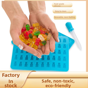 Szilikon forma kreatív 50 lyukú mackó forma szilikon csokoládé forma gumicukor süti szilikon forma