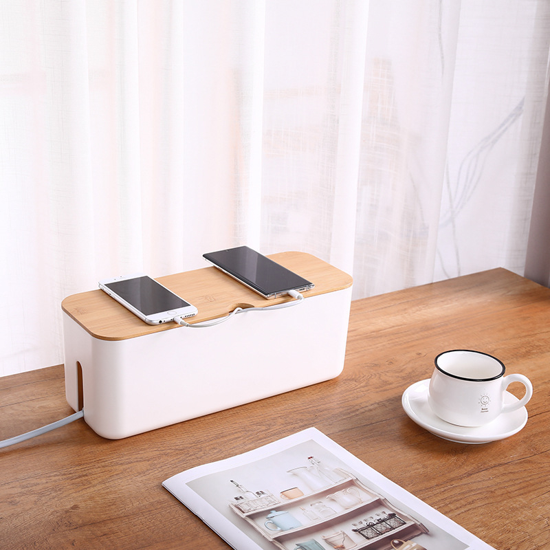 Cutie de depozitare pentru sârmă mare și mică, organizator de sârmă pentru încărcător, cablu de alimentare ascuns, telefon mobil, computer, tabletă, priză, placă de tragere