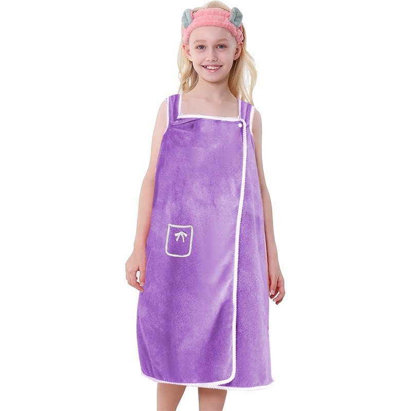 Vaikiškas nešiojamas triušio ausų formos vonios sijonas mergaitėms, sustorintas, vandenį sugeriantis, greitai džiūstantis koralų spalvos aksominis rankšluostis su paslėpta sagtimi, greitai sugeria vandenį