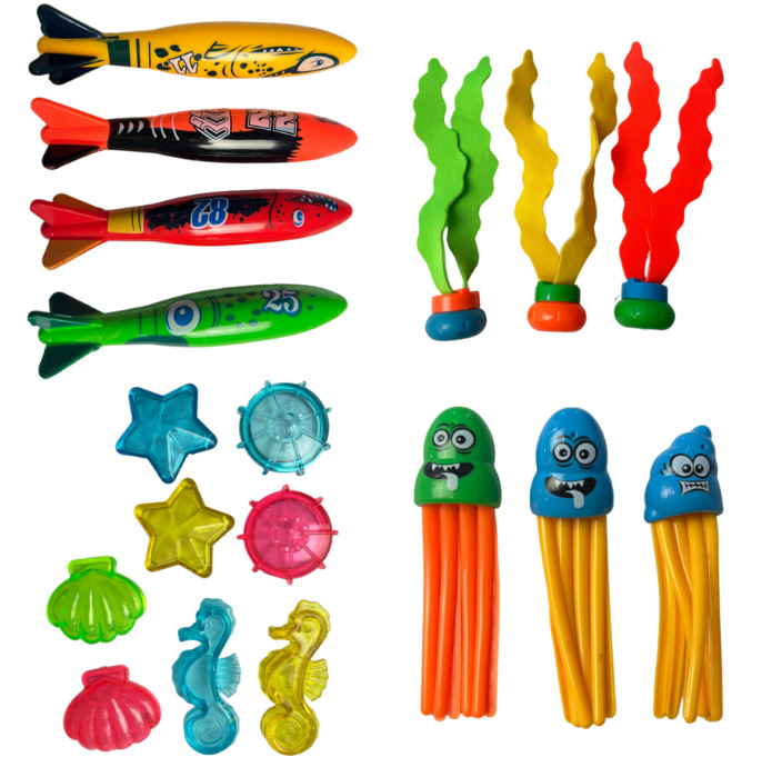 Határokon átnyúló nyári búvárjáték gyerekeknek úszómedence vízijáték sznorkelezés torpedó búvárbot drágakő kombinációs készlet