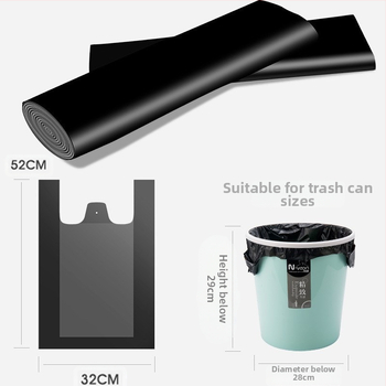 [50 dollarit baari kohta] tootjad hulgimüügis paksud mustad majapidamisköögi ühekordselt kasutatavad kaasaskantavad vestiga prügikotid