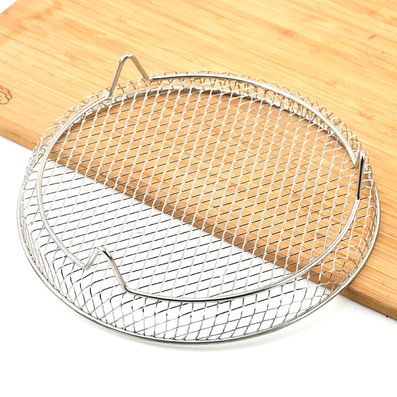 Hulgimüük Grill Air Fryer Ümmargune Grill Röstsai Aurutamisrest 304 Roostevabast terasest kahekihiline varraste rest