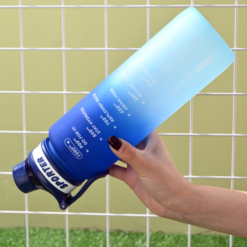 Sportinis vandens butelis 1000 ml didelės talpos tiesioginio gėrimo puodelis lauko krepšys sportinis vandens puodelis matinio gradiento spalvos vandens butelis