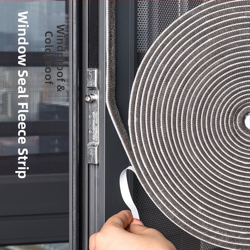 Уплътнителна лента за врати и прозорци, вълнена лента, алуминиева сплав, лента за предно стъкло, дървена врата, ветроустойчива, самозалепваща се вълнена лента