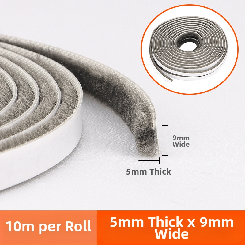 Уплътнителна лента за врати и прозорци, вълнена лента, алуминиева сплав, лента за предно стъкло, дървена врата, ветроустойчива, самозалепваща се вълнена лента