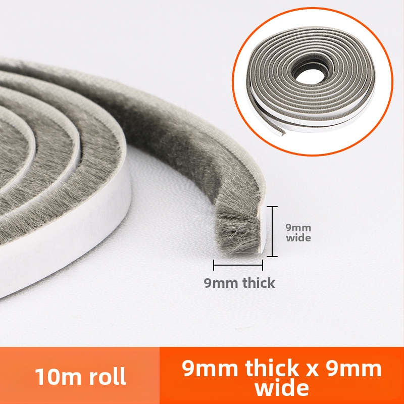 Уплътнителна лента за врати и прозорци, вълнена лента, алуминиева сплав, лента за предно стъкло, дървена врата, ветроустойчива, самозалепваща се вълнена лента