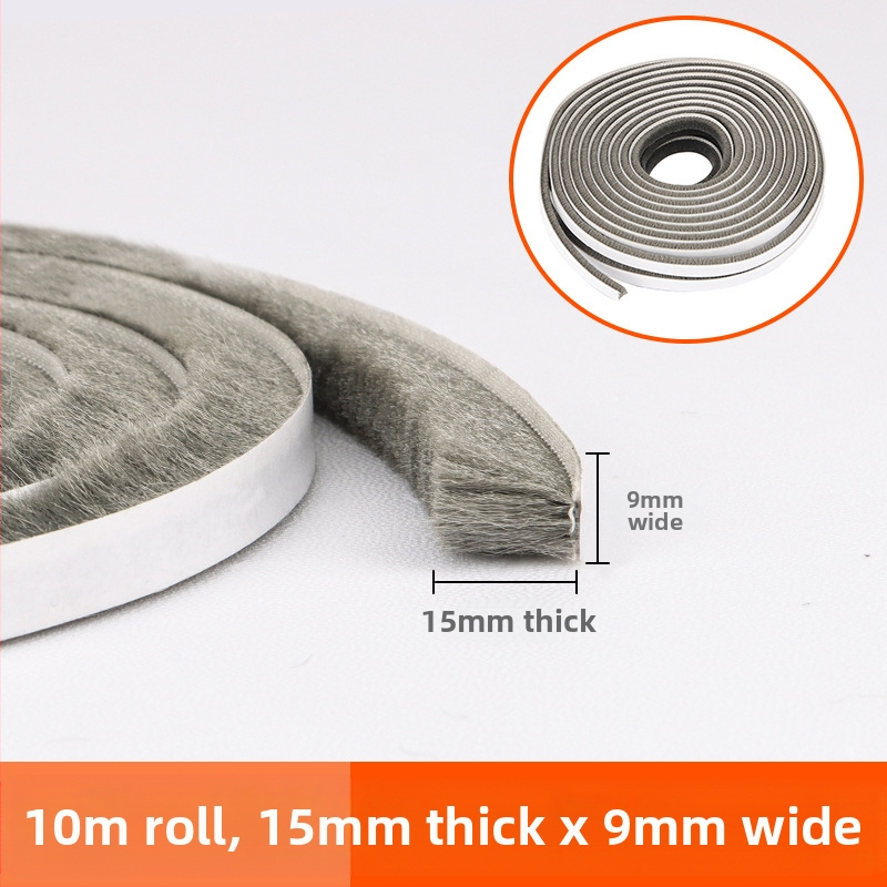 Уплътнителна лента за врати и прозорци, вълнена лента, алуминиева сплав, лента за предно стъкло, дървена врата, ветроустойчива, самозалепваща се вълнена лента