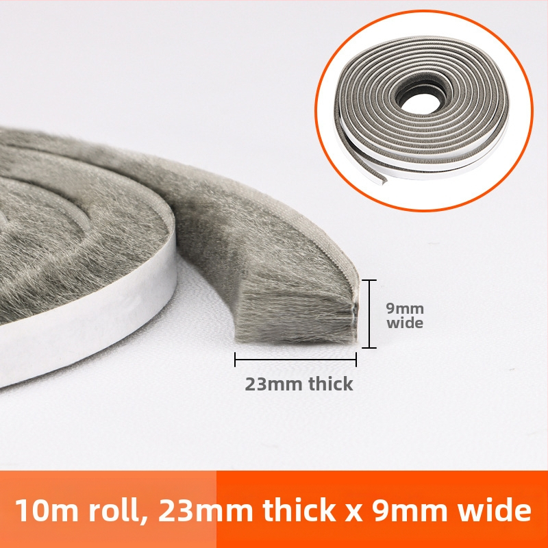 Уплътнителна лента за врати и прозорци, вълнена лента, алуминиева сплав, лента за предно стъкло, дървена врата, ветроустойчива, самозалепваща се вълнена лента