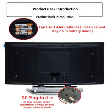 Ceas deșteptător electronic cu LED-uri transfrontaliere, specific pentru studenți, ceas de birou pentru copii, ceas creativ multifuncțional cu ecran mare, temperatură și umiditate