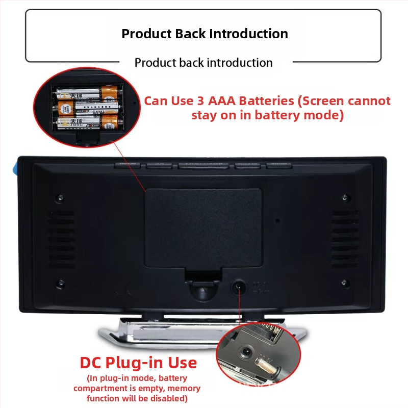 Трансграничен LED електронен будилник, специално предназначен за ученици, настолен часовник за деца, креативен многофункционален часовник с голям екран за температура и влажност.
