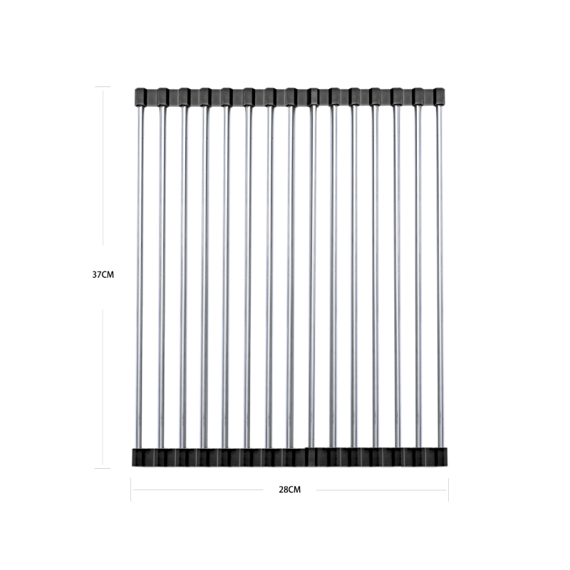 Roostevabast terasest äravoolurest, rull-katikukaussiriiul, kokkupandav kraanikauss, köögitarvikute hoiuriiul, köögiviljavee kontrollriiul