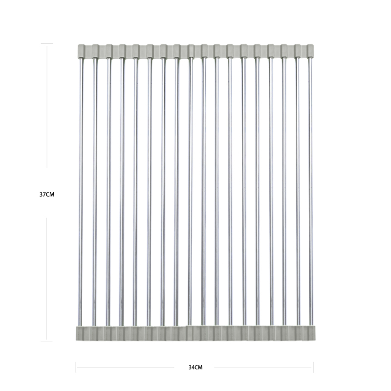 Roostevabast terasest äravoolurest, rull-katikukaussiriiul, kokkupandav kraanikauss, köögitarvikute hoiuriiul, köögiviljavee kontrollriiul