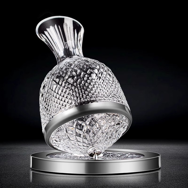 Kerge luksuslik tipptasemel pöörlev dekanterveiniklaasveinidekanter majapidamises kasutatav tipptasemel Sense-trummelveini dosaator