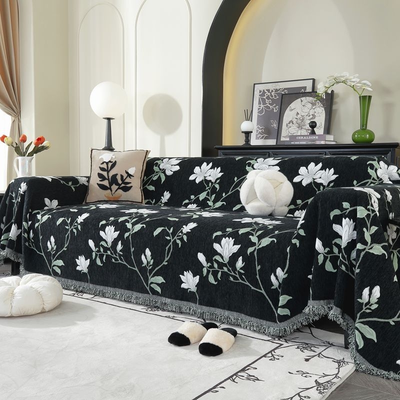 Šenilinis retro stiliaus vientisas sofos užvalkalas, tinkantis visiems metų laikams, pilnas padengimas, namų dekoras, lengvas prabangus stilius