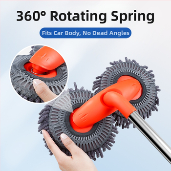 Automobilio plovimo įrankių rinkinys, dvigalvis ilgakojis šepetys, ištraukiama šluostė, minkštas šepetys