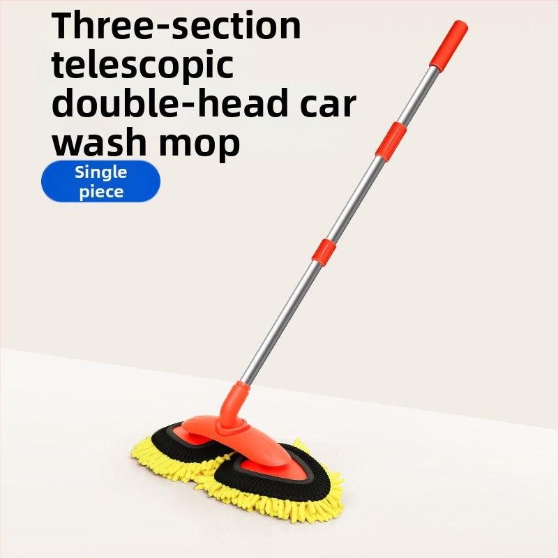 Automobilio plovimo įrankių rinkinys, dvigalvis ilgakojis šepetys, ištraukiama šluostė, minkštas šepetys