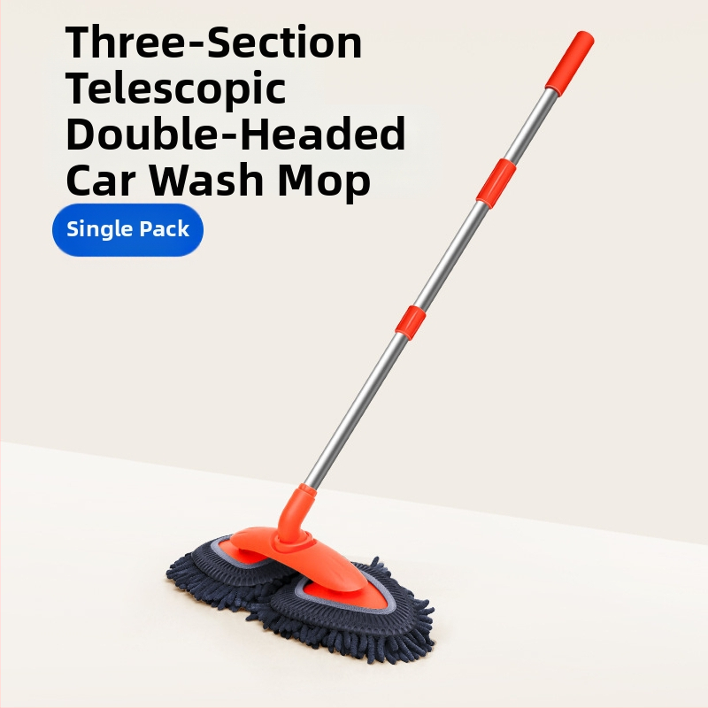 Automobilio plovimo įrankių rinkinys, dvigalvis ilgakojis šepetys, ištraukiama šluostė, minkštas šepetys