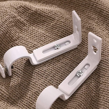 Dviejų užuolaidų teleskopinis laikiklis tarpvalstybinei mažmeninei prekybai, balti montavimo priedai, reguliuojamo dydžio montavimo kodas