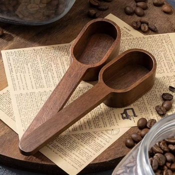 Medinis juodojo riešuto matavimo šaukštas, medžio masyvo trumpa rankena, kavos šaukštelis iš buko, kiekybinis vaisių miltelių šaukštelis, prieskonių šaukštelis, didmeninė prekyba