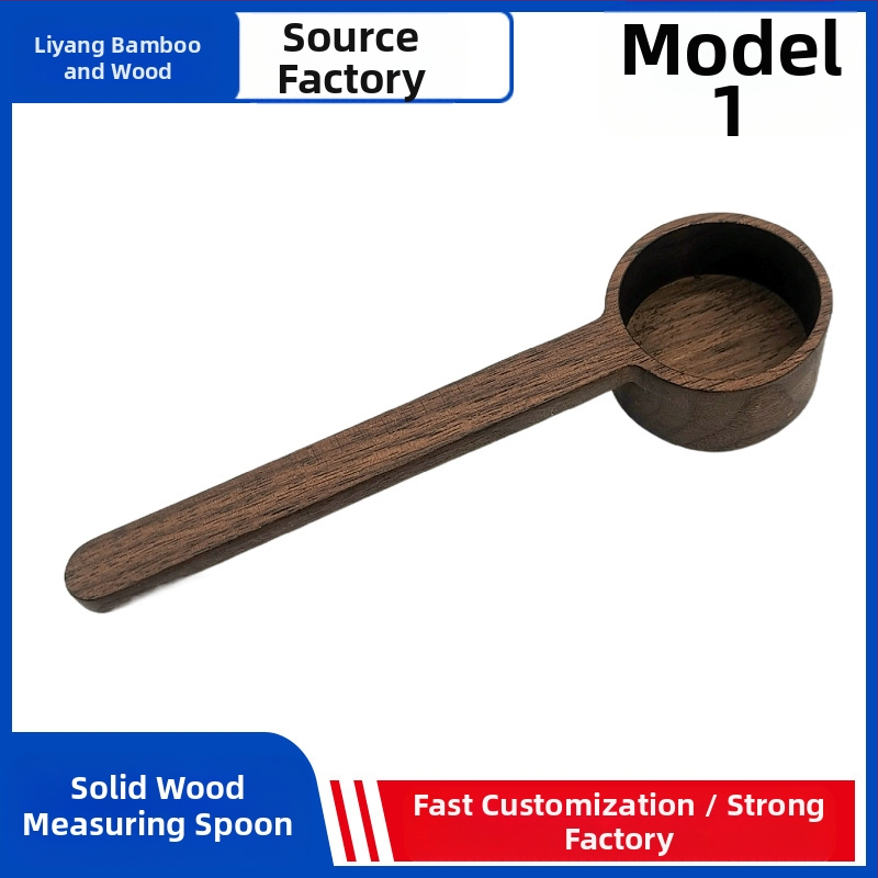 Medinis juodojo riešuto matavimo šaukštas, medžio masyvo trumpa rankena, kavos šaukštelis iš buko, kiekybinis vaisių miltelių šaukštelis, prieskonių šaukštelis, didmeninė prekyba